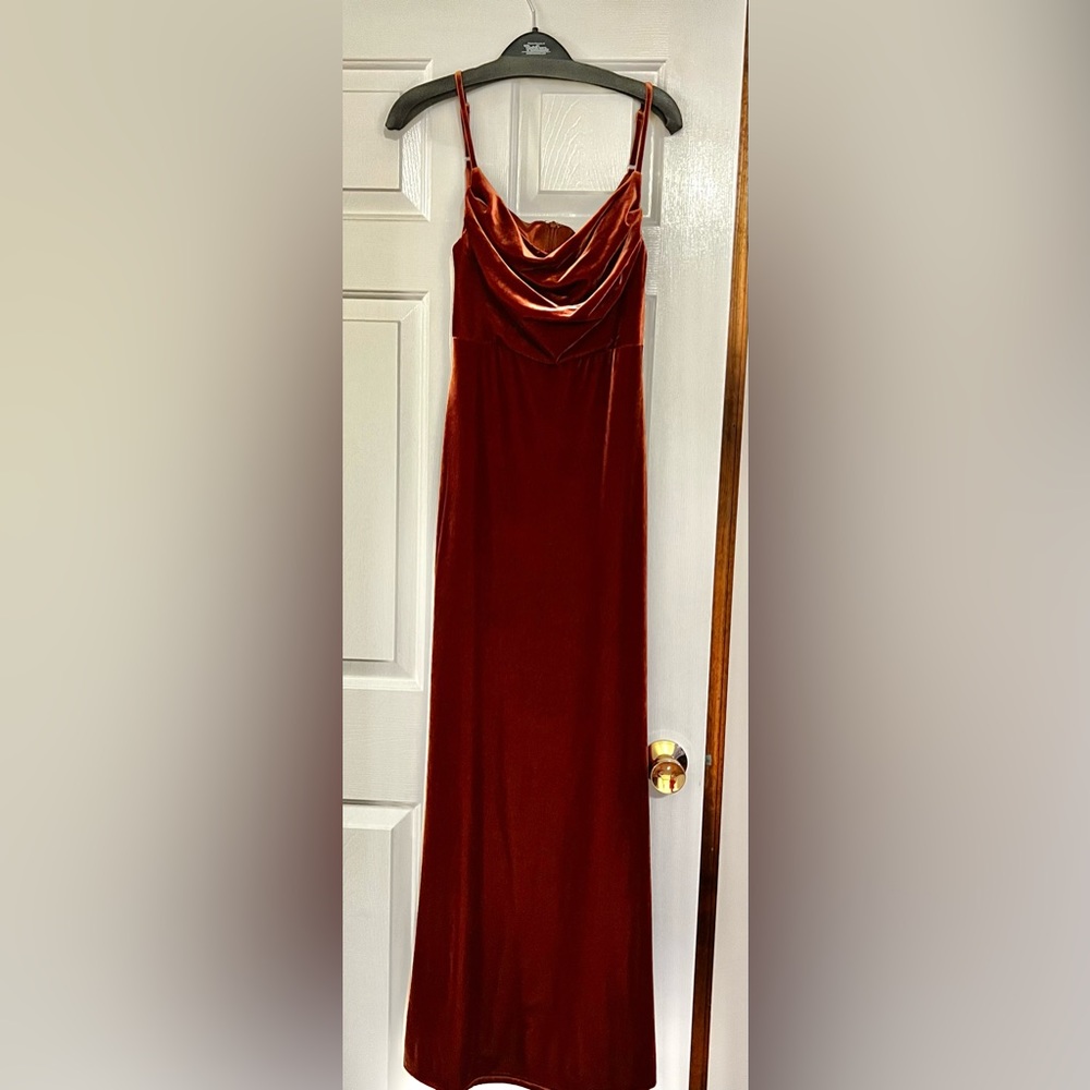 Revelry bronze velvet evening gown size 2